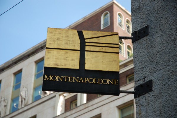 Via Montenapoleone Via Montenapoleone street sign, Milan fashion district