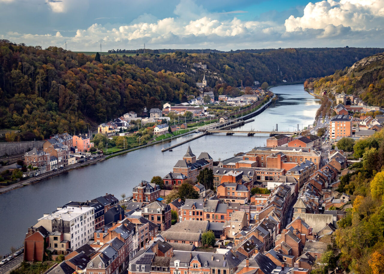 View of the river in Dinant, Belgium