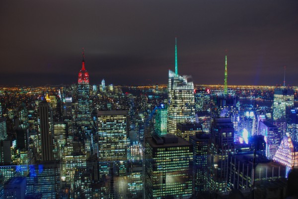 View of New York City at Night from the Top of the Rock Observatory