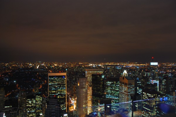 Top of the Rock Observatory at night