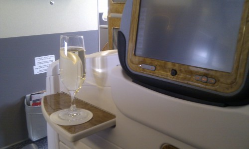 Champagne in Business Class