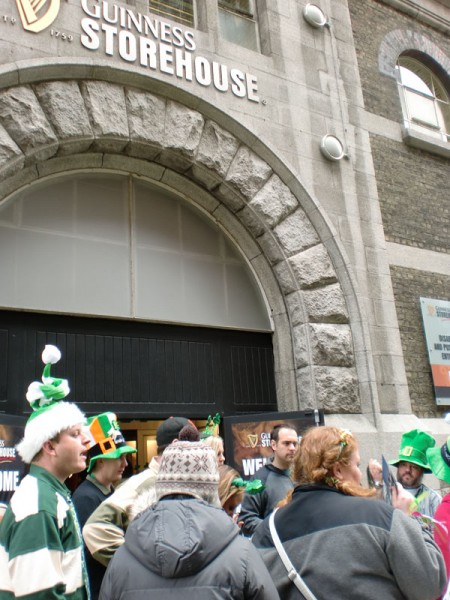 People outside the Guinness Storehouse, Dublin