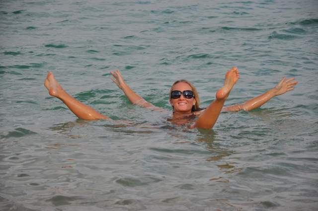 Floating in the Dead Sea, Israel