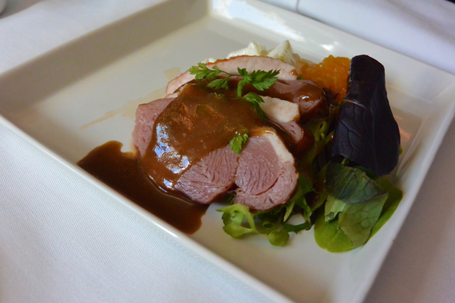 Singapore Airlines Smoked Duck Starter in Business Class