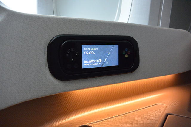 Singapore Airlines Touch Screen Remote in New Business Class cabin on 777-300ER