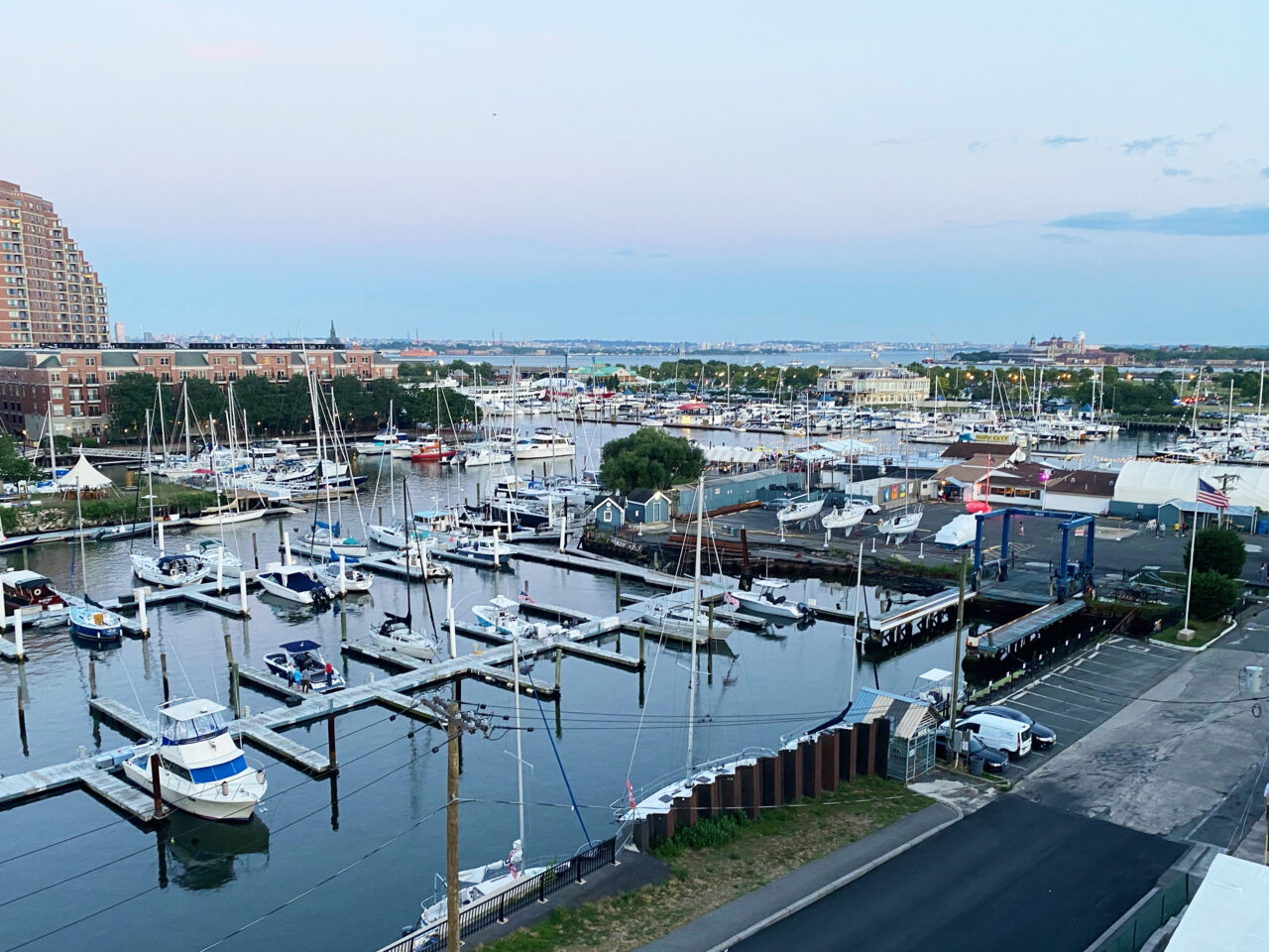 View of Manhattan Yacht Club and Liberty Landing Marina, Jersey City