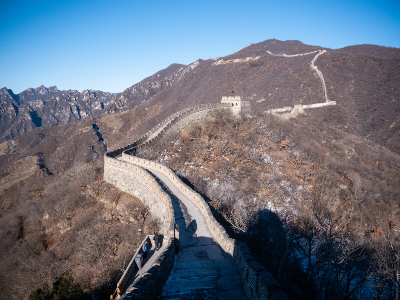 Mutianyu Great Wall of china with blue sky
