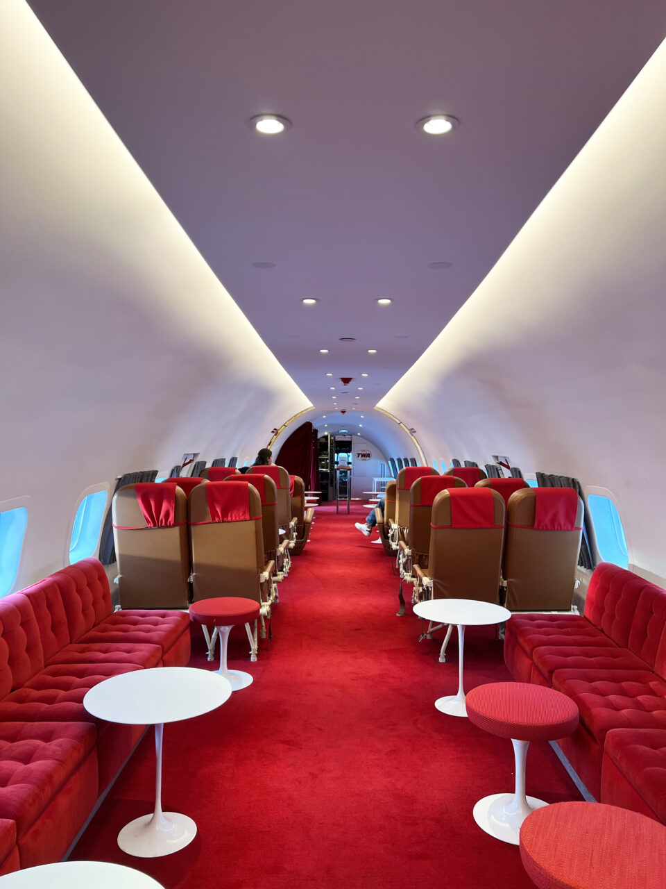 Inside of the Connie Cocktail Lounge at the TWA Hotel, JFK