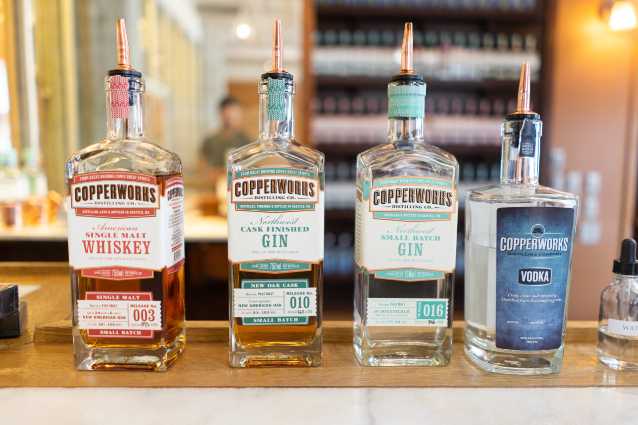 Spirits at Copperworks Distilling Company, Seattle