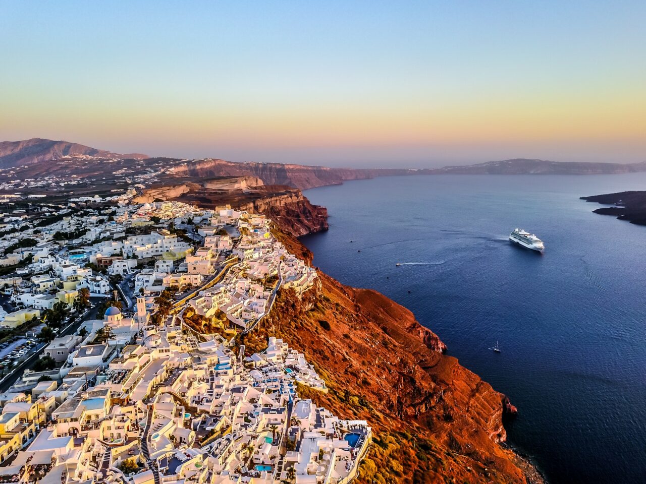 View of Santorini from above