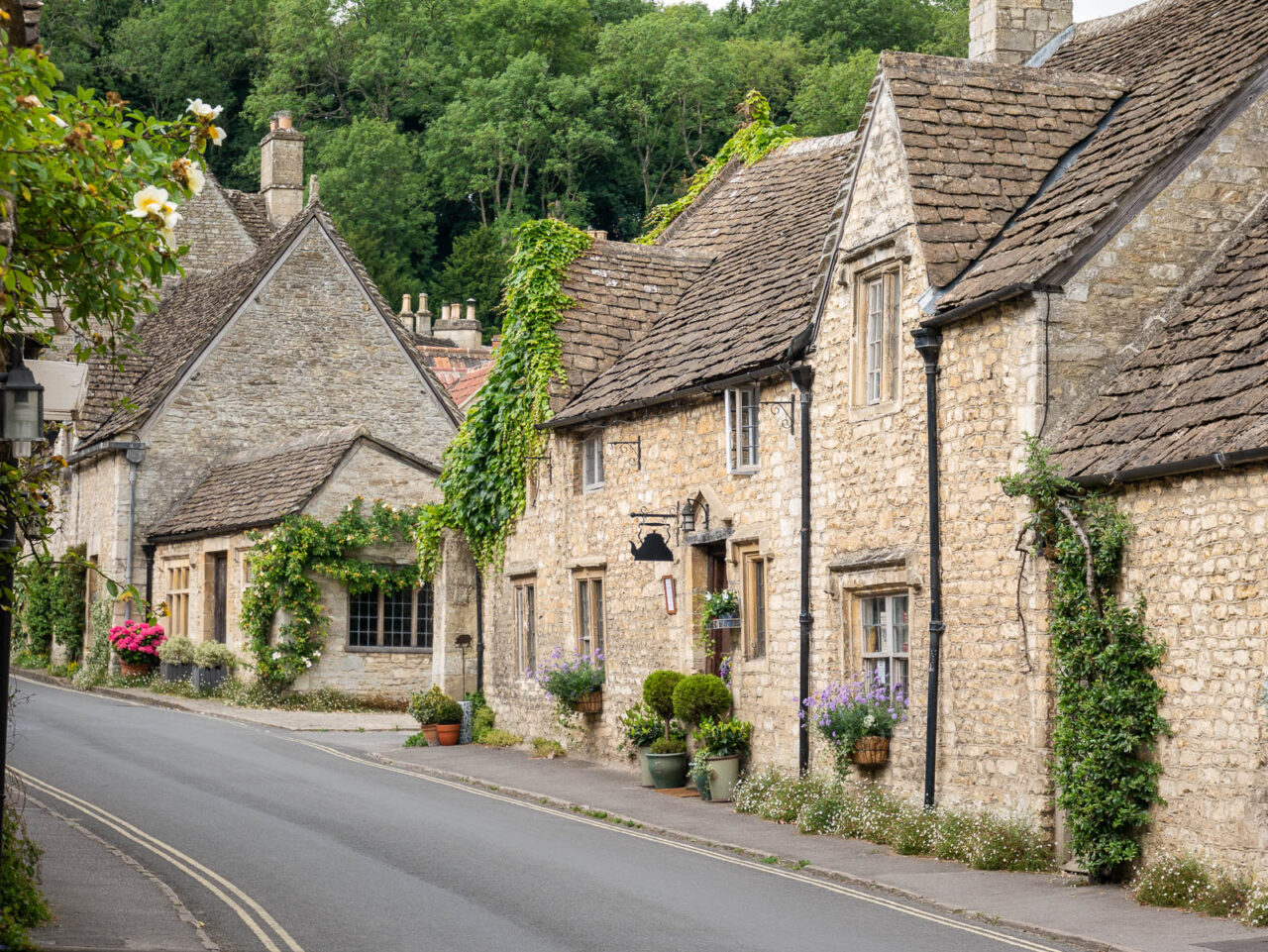 Cottages in Castle Combe in the Cotswolds