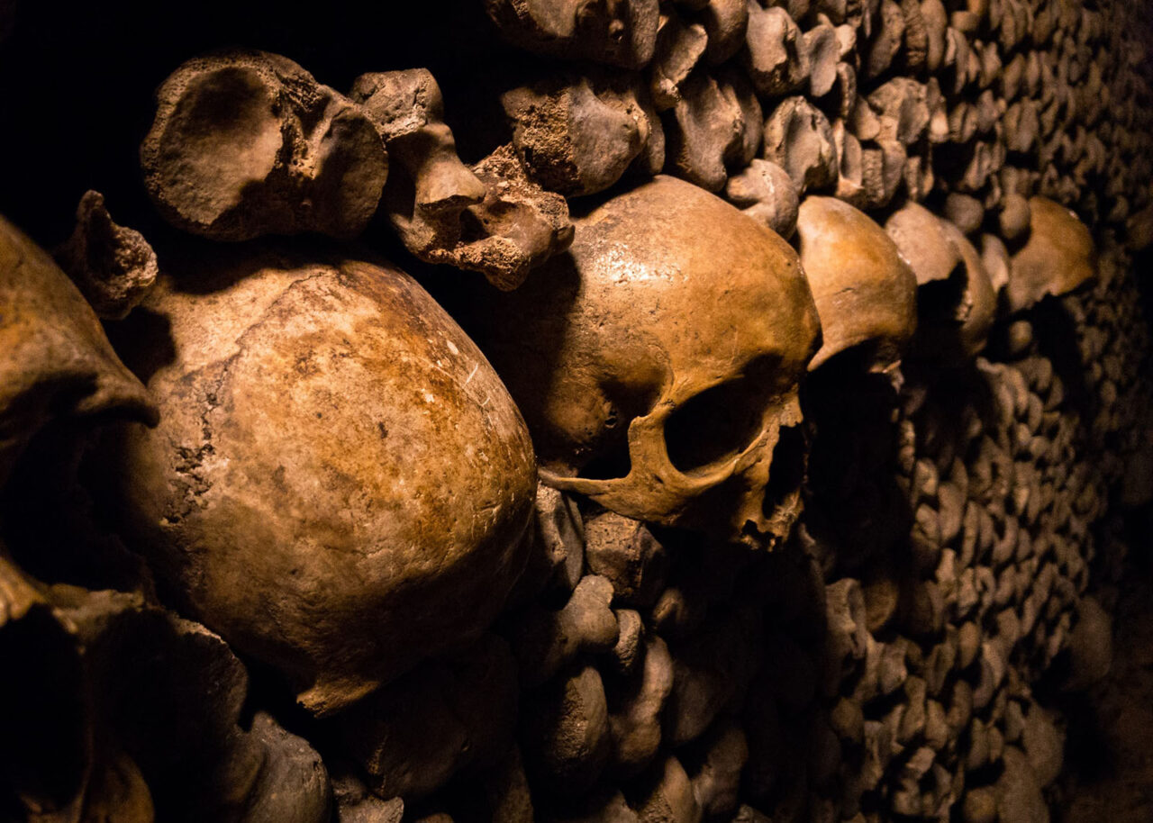 Skulls in the Catacombs Paris