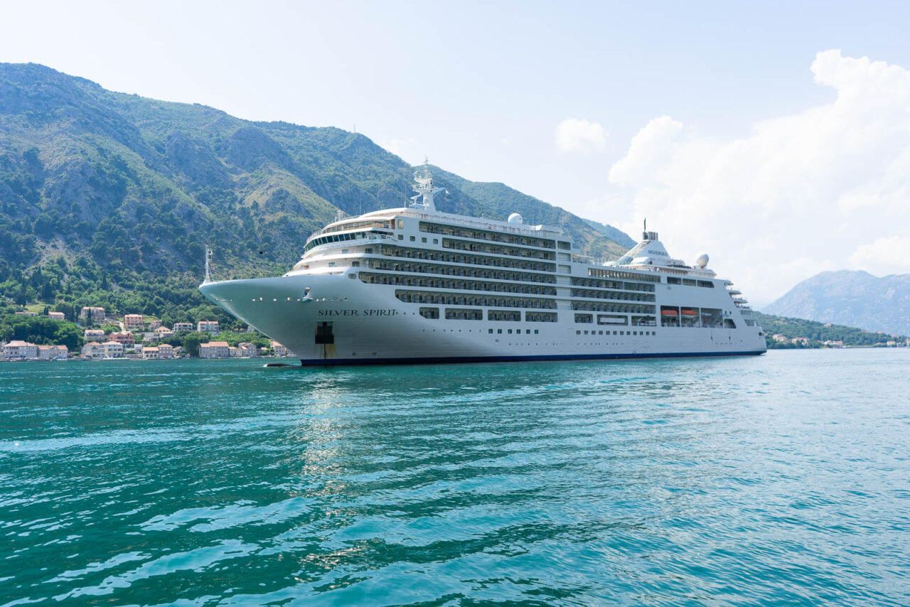 Cruise ship docked in Kotor Montenegro