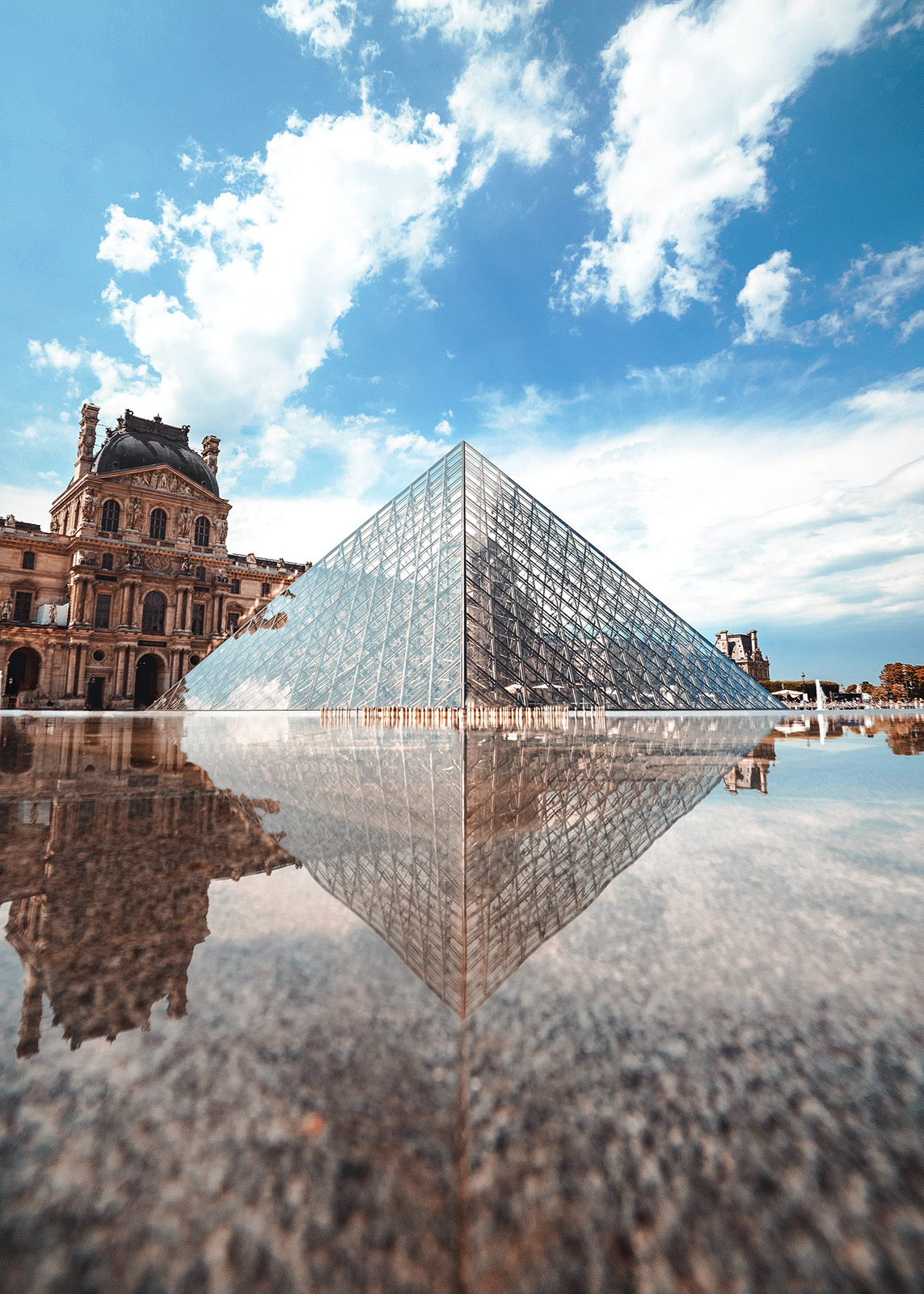 Glass pyramid outside the Louvre Museum, Paris