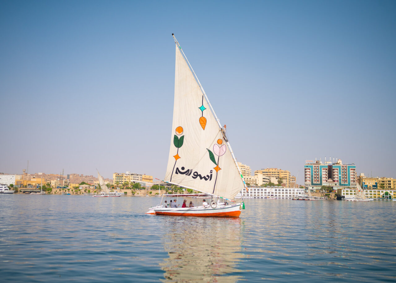 Felucca boat on the River Nile in Aswan, Egypt