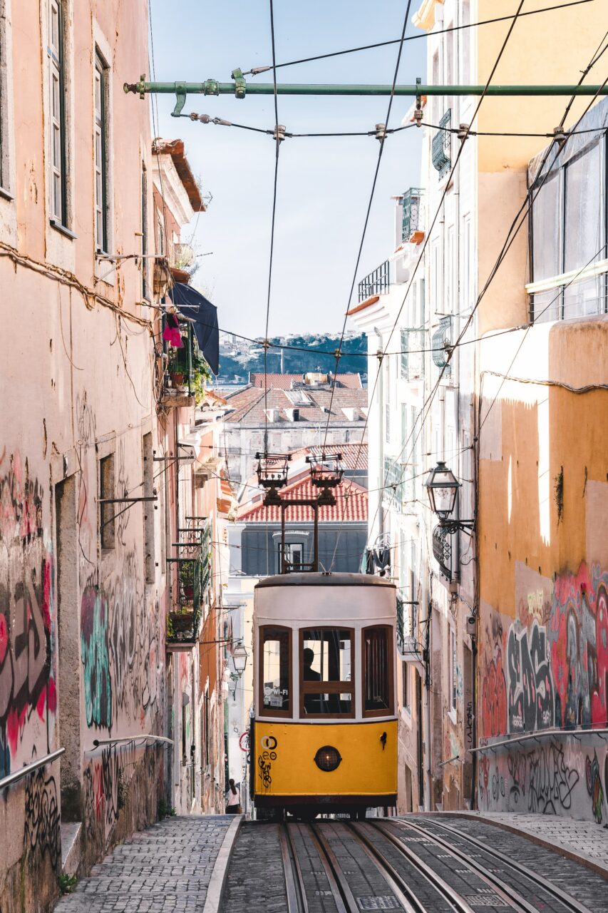 Tram in Lisbon Portugal