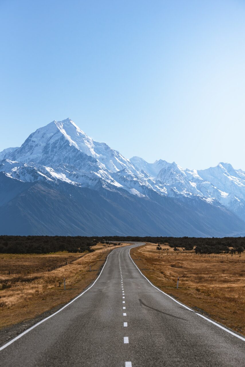 Road in Mount Cook, New Zealand