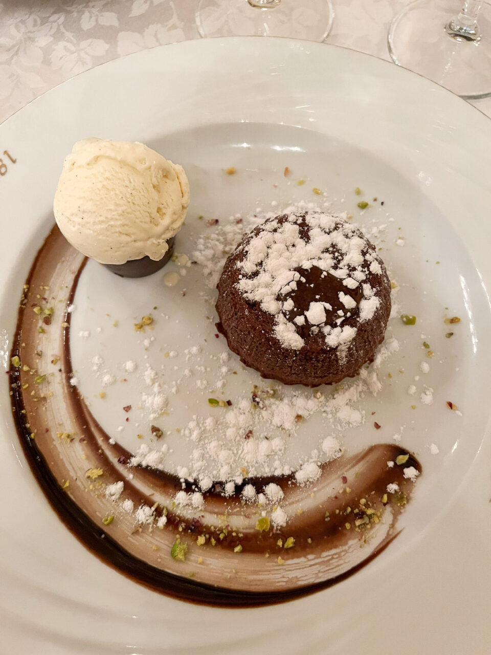 Chocolate dessert at 1886 restaurant