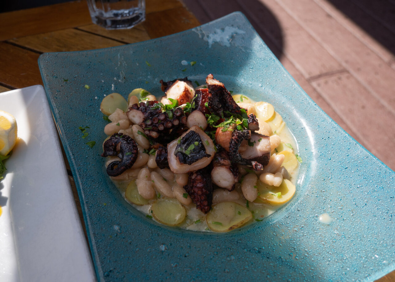 Octopus dish at Moonshadows, Malibu