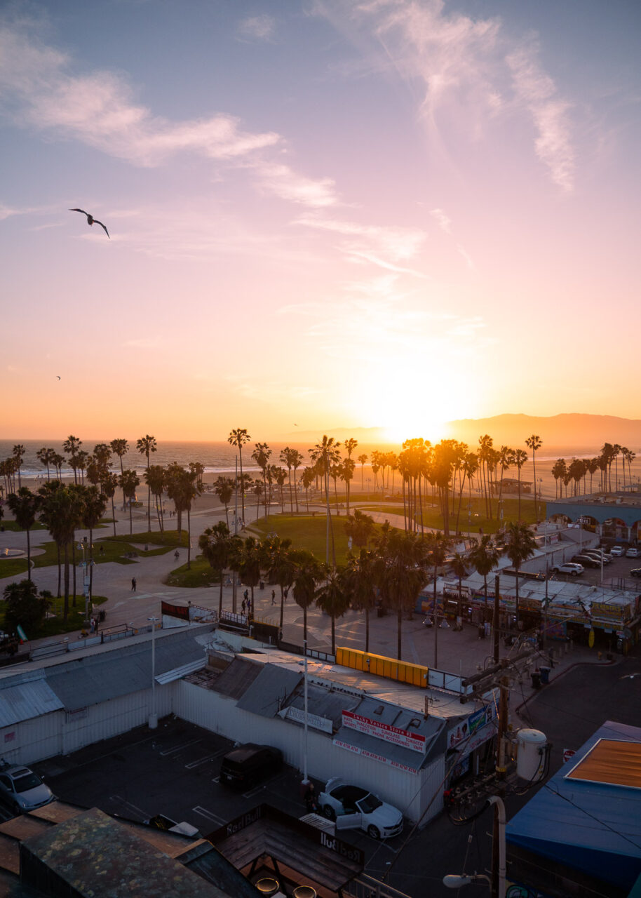 Sunset view from High Rooftop Lounge, Venice Beach