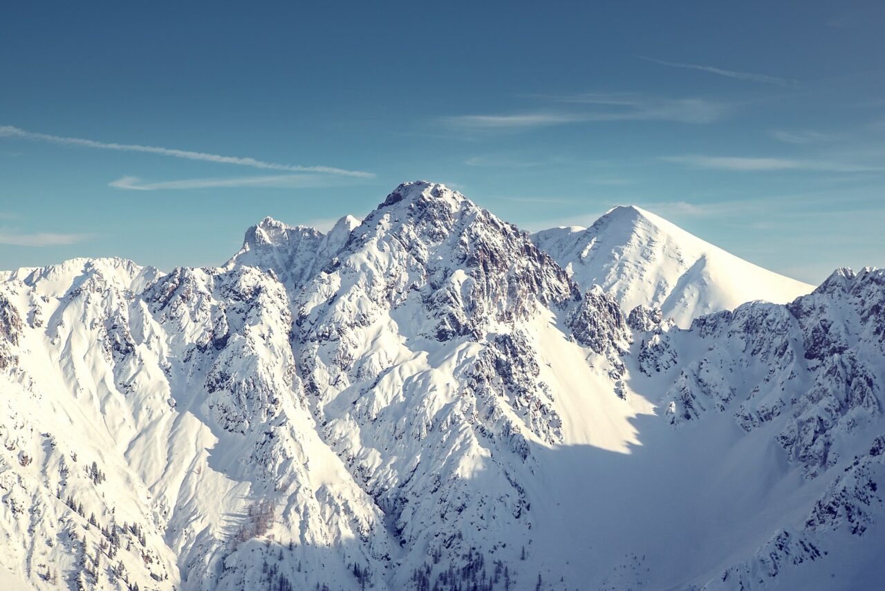 Snowy mountains in the Alps