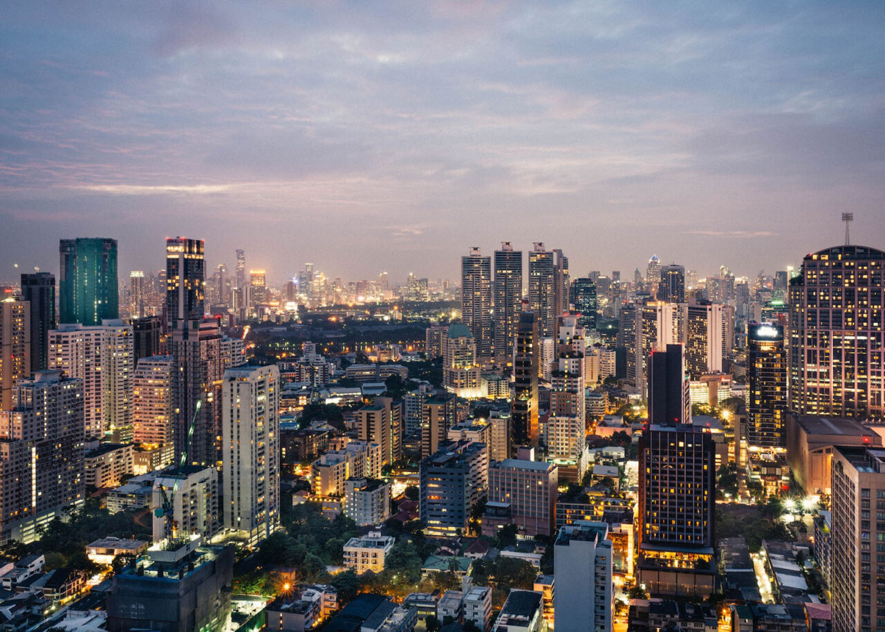 Bangkok at night from above