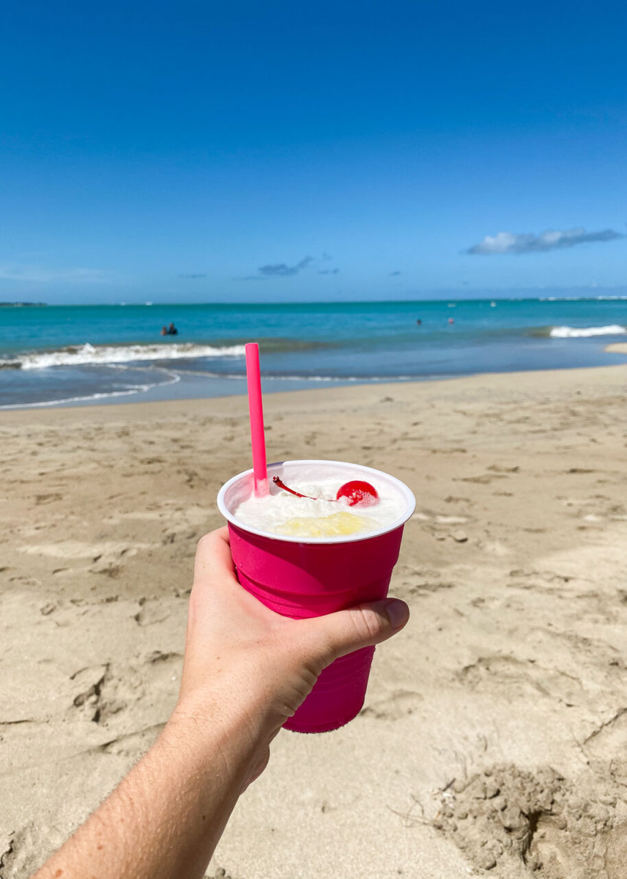 Pina Colada on the beach in Puerto Rico
