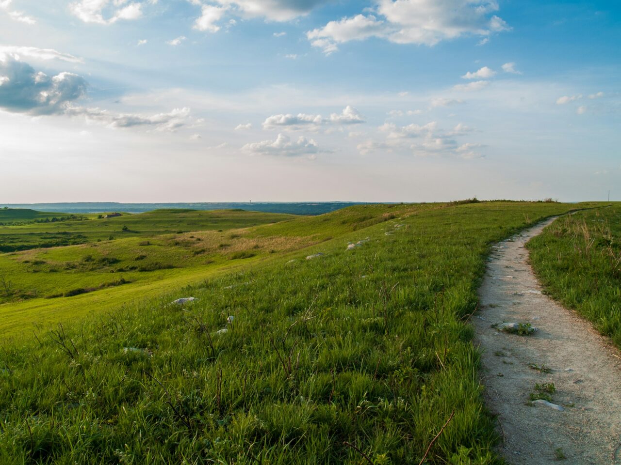 Green fields in Flint Hills, Kansas