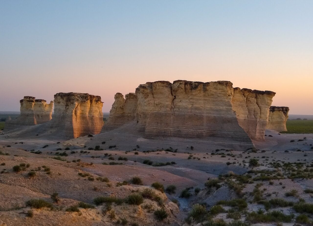 Monument Rocks chalk formation in Kansas