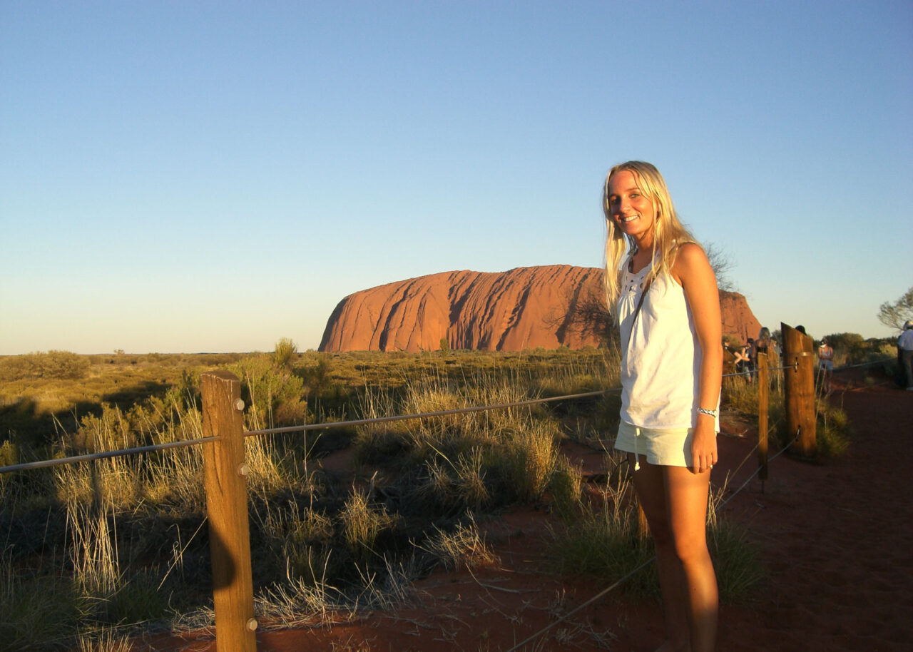 Standing in front of Uluru, Australia