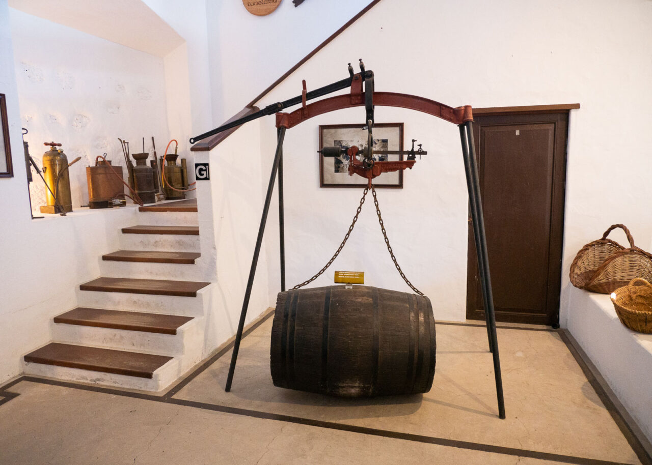 Wine barrel at Bodegas El Grifo