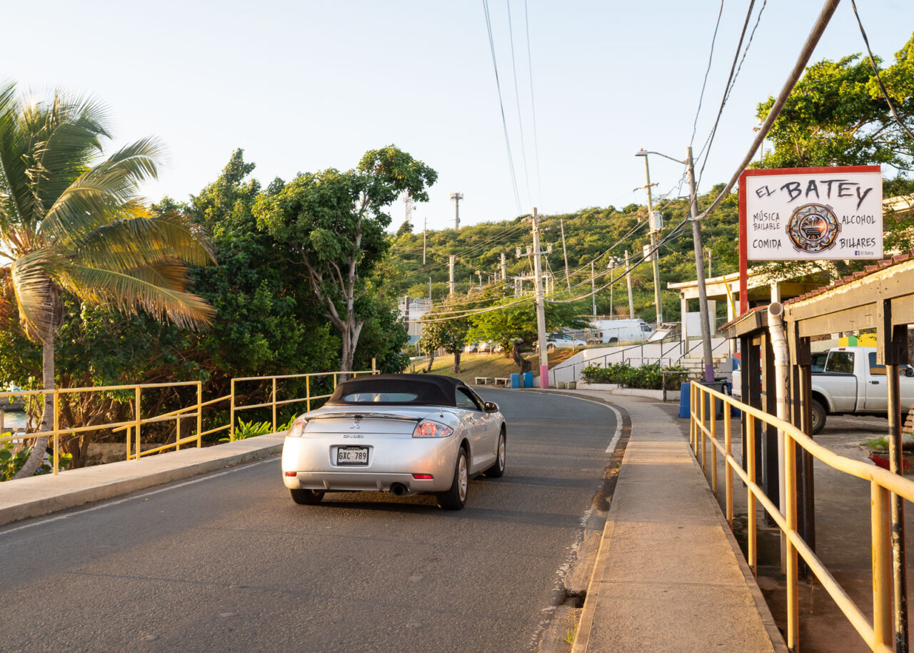 Car driving on a road in Culebra