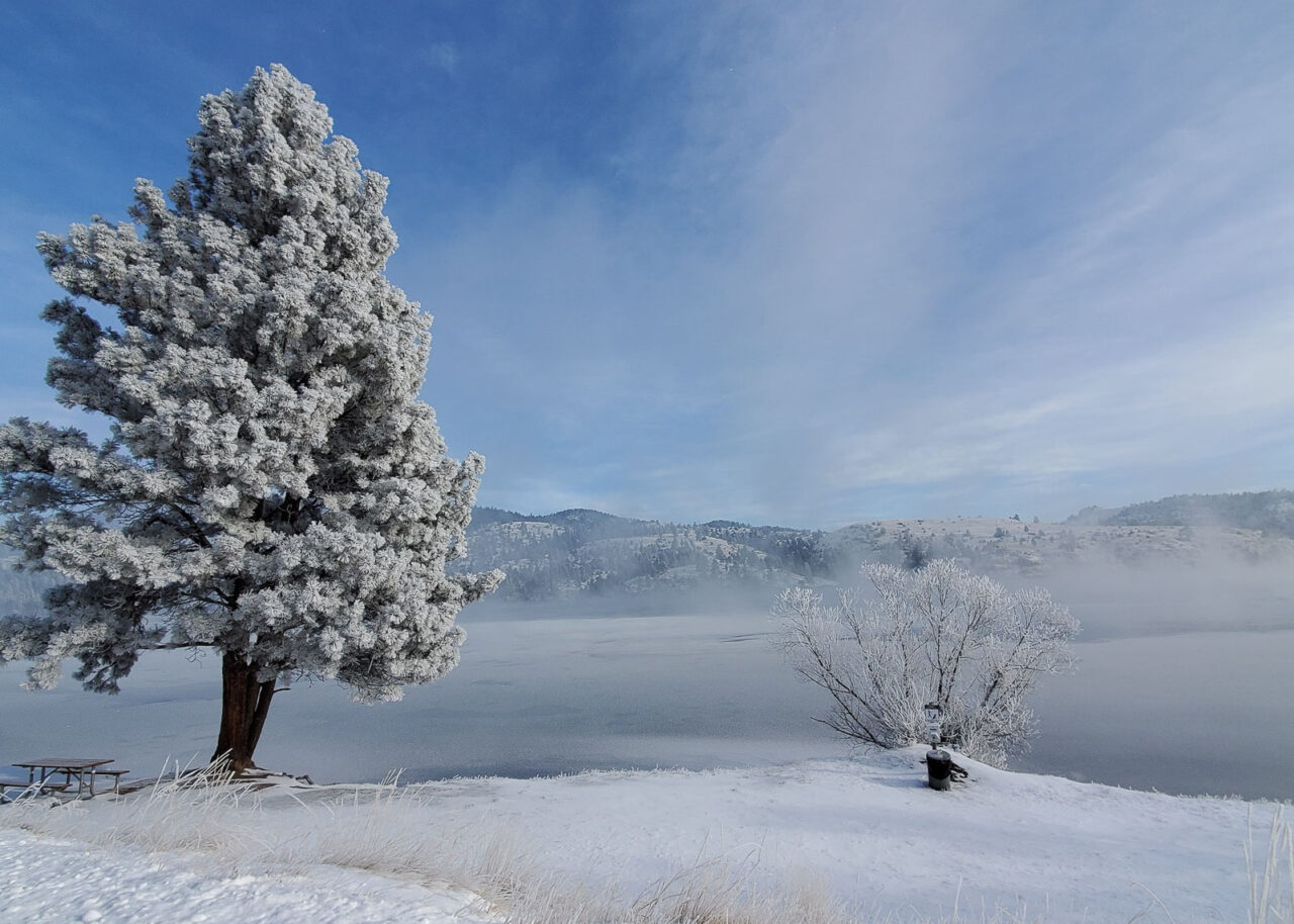 Hauser Lake, Helena, in winter