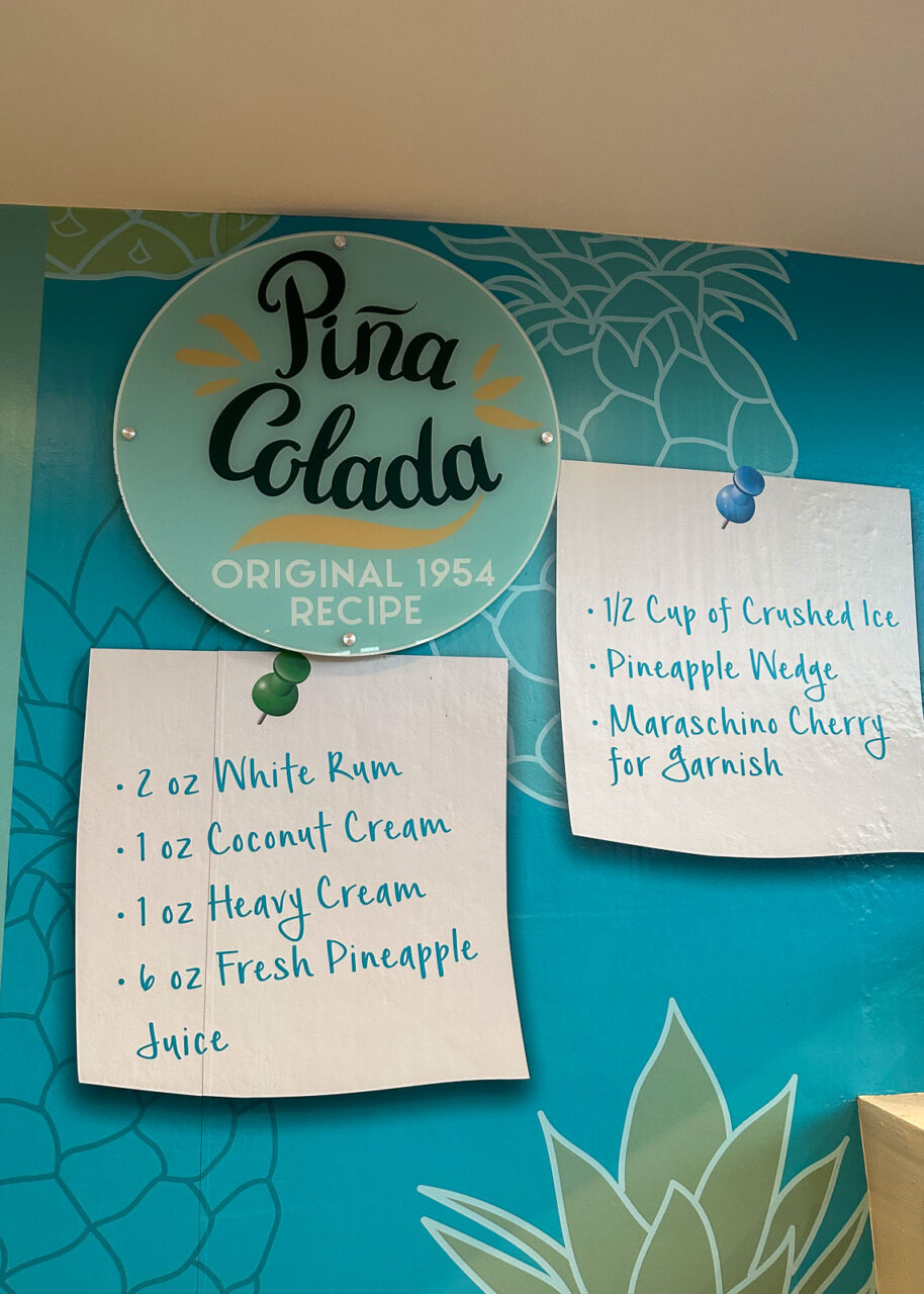 Pina Colada recipe at the Caribe Hilton