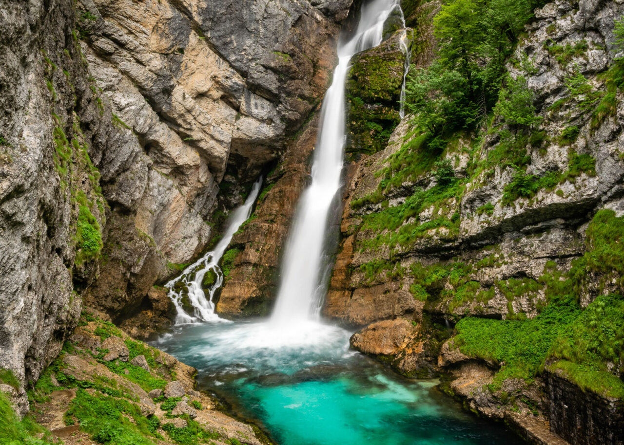 Slap Sevica waterfall, Triglav National Park, Slovenia