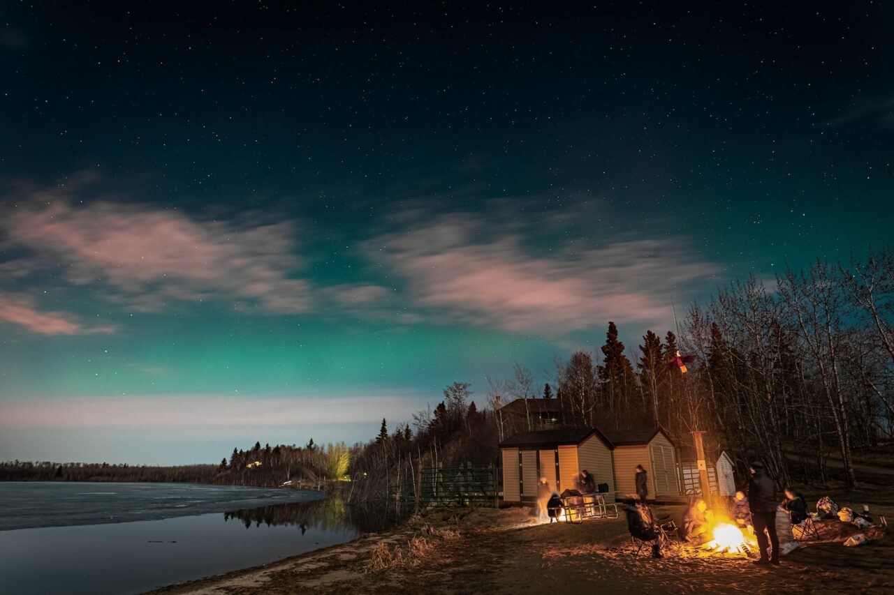 Elk Island National Park, Canada, at night