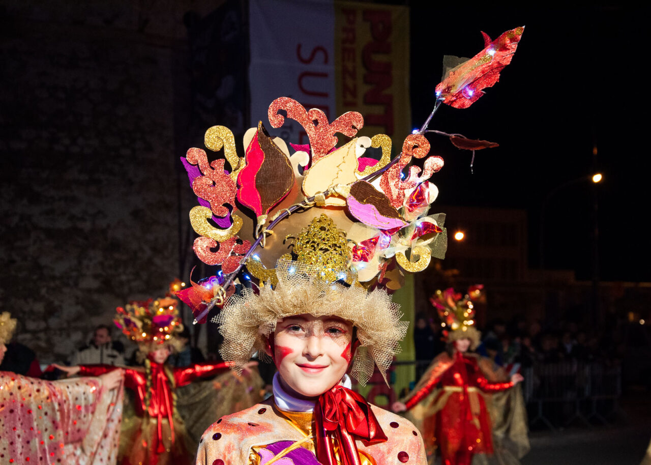 Girl in costume at Manfredonia Carnival