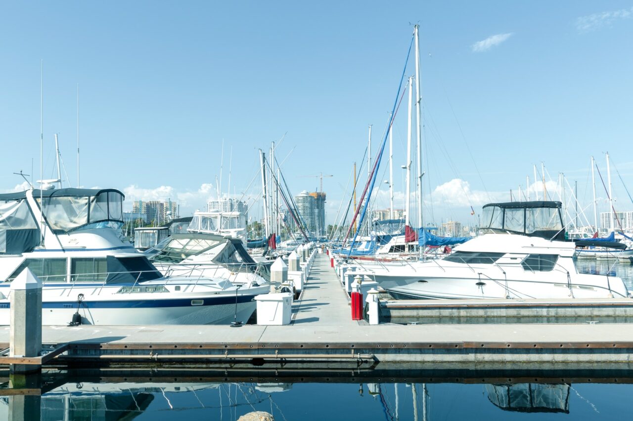 boats docked in a marina