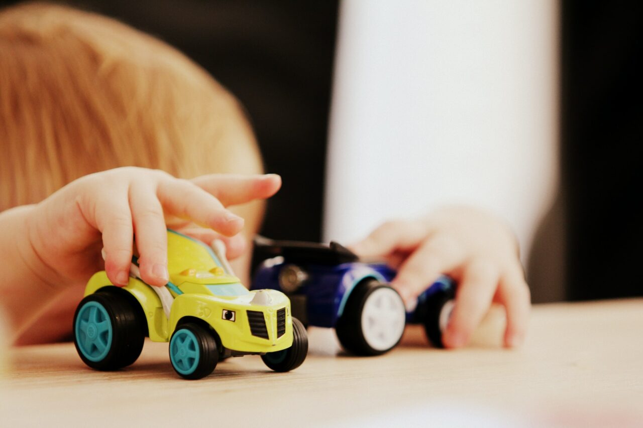 Child playing with toys