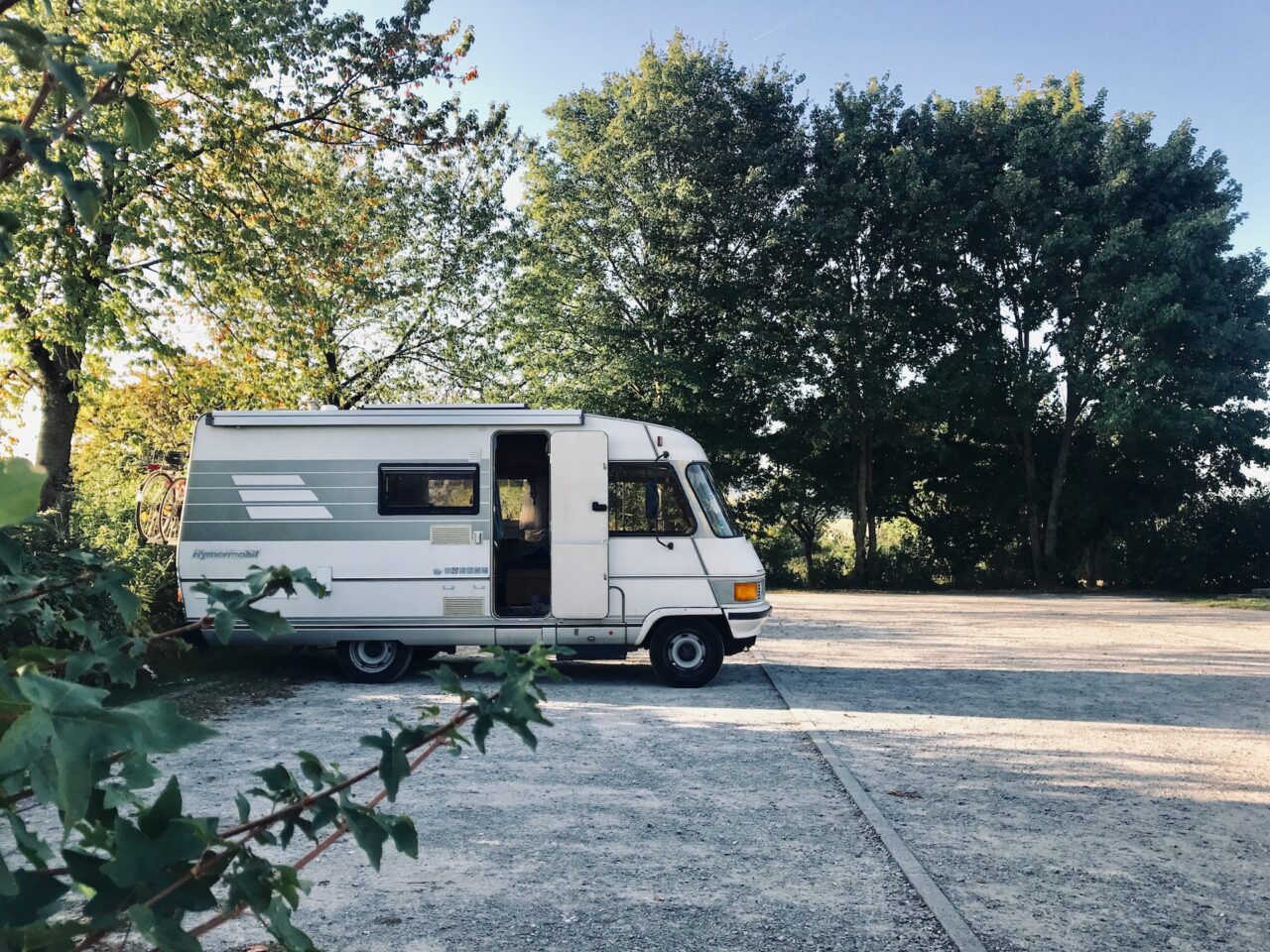 Motorhome in a parking lot in Germany