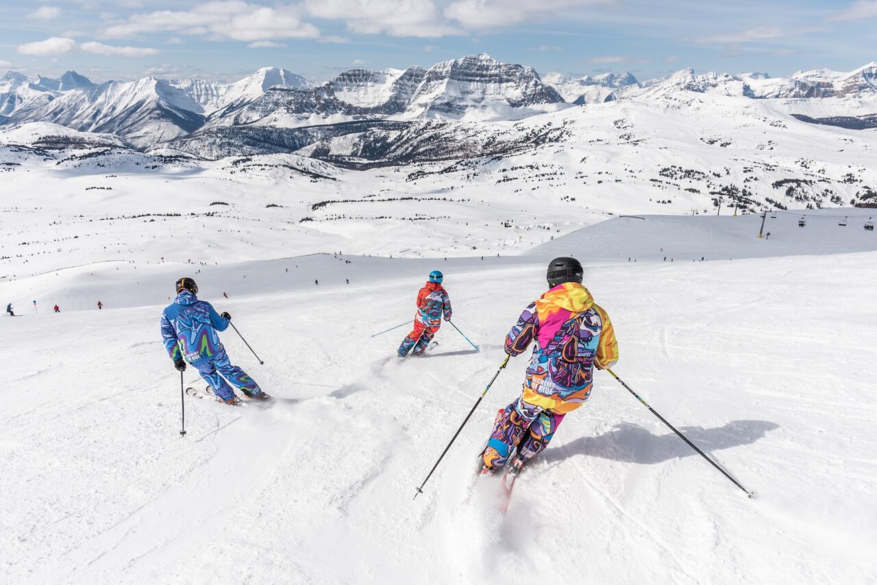 People skiing in Banff