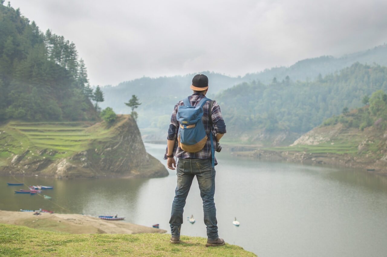 Male traveler in Kulekhani, Nepal