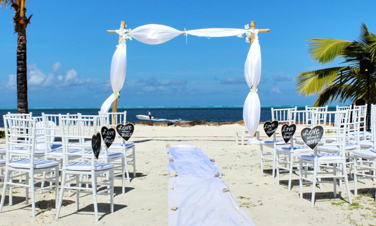 Wedding venue on the beach in Mauritius