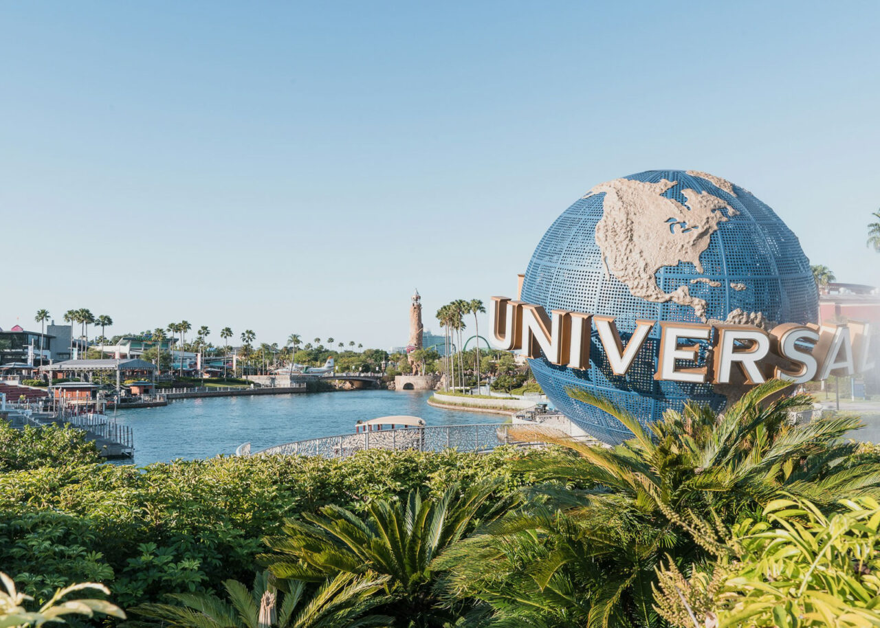 Globe sign outside Universal Studios, Orlando
