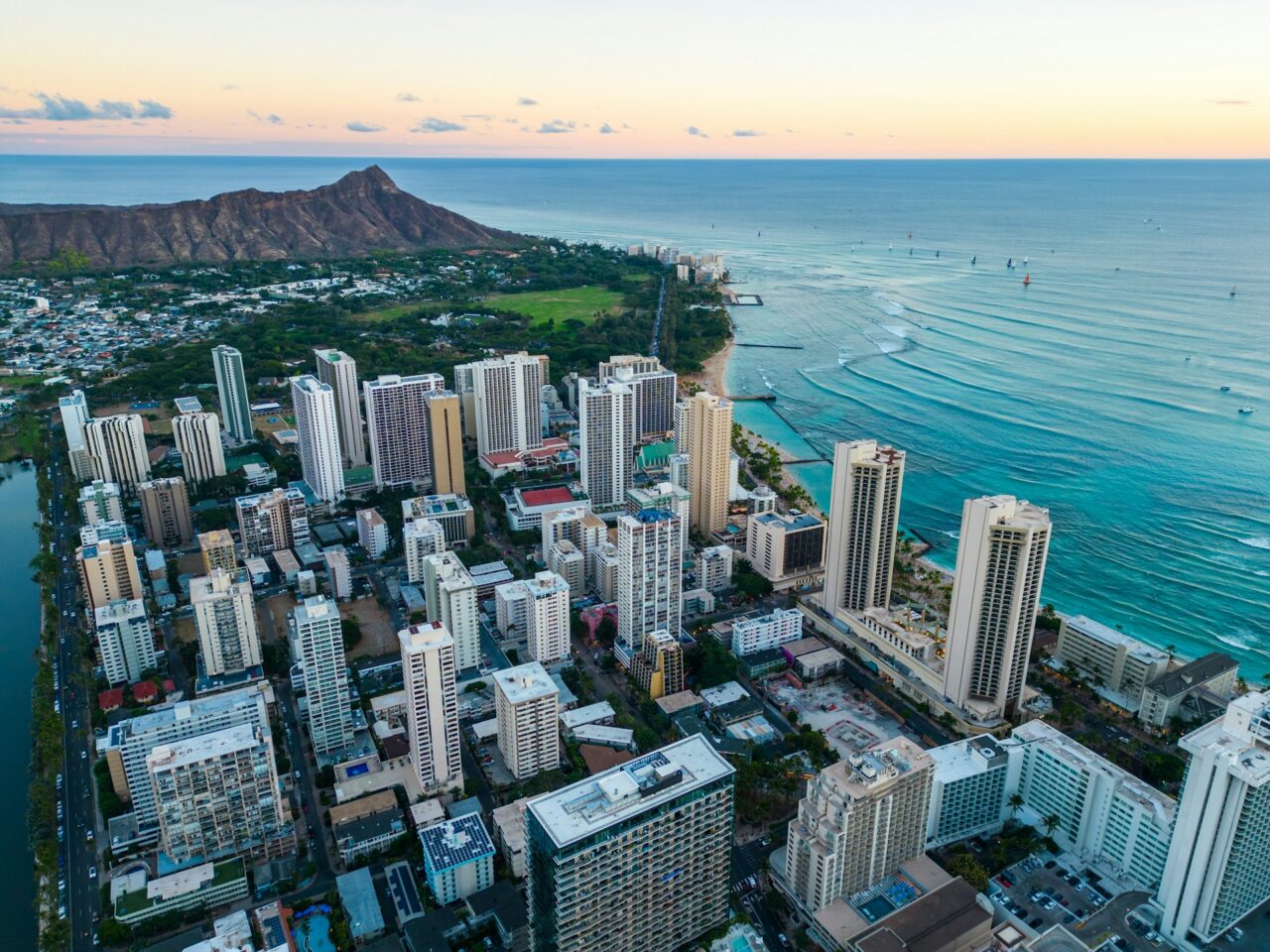 Aerial view of Waikiki, Honolulu