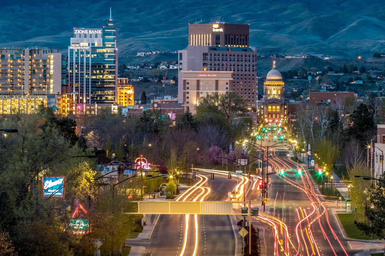 Boise Idaho at night