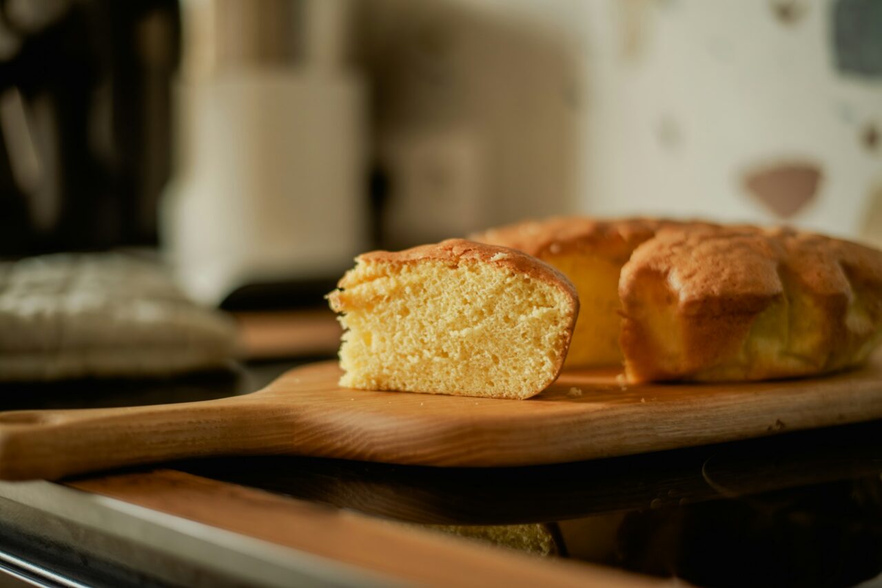 Cornbread on a wooden board
