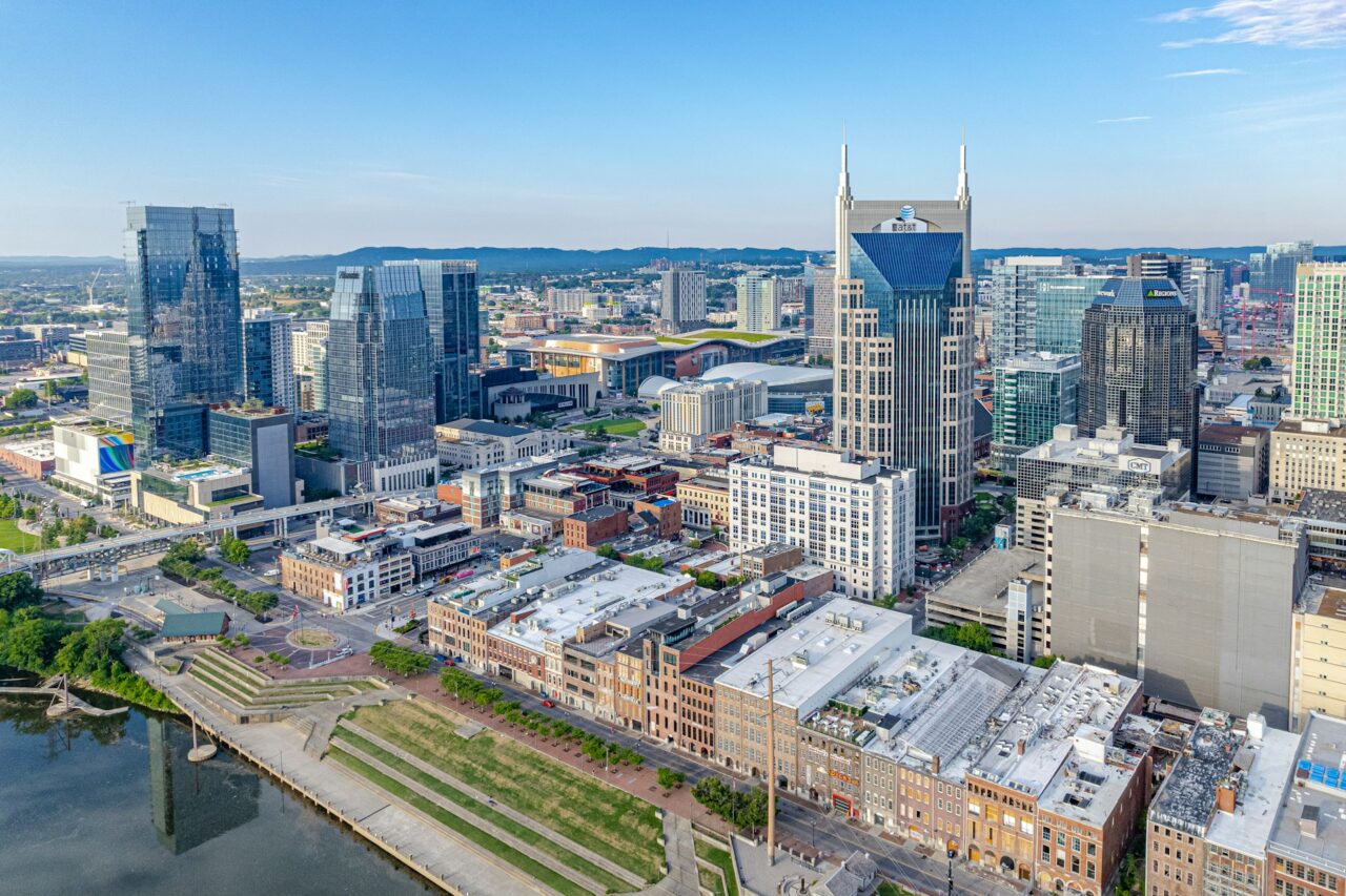 Aerial view of downtown Nashville