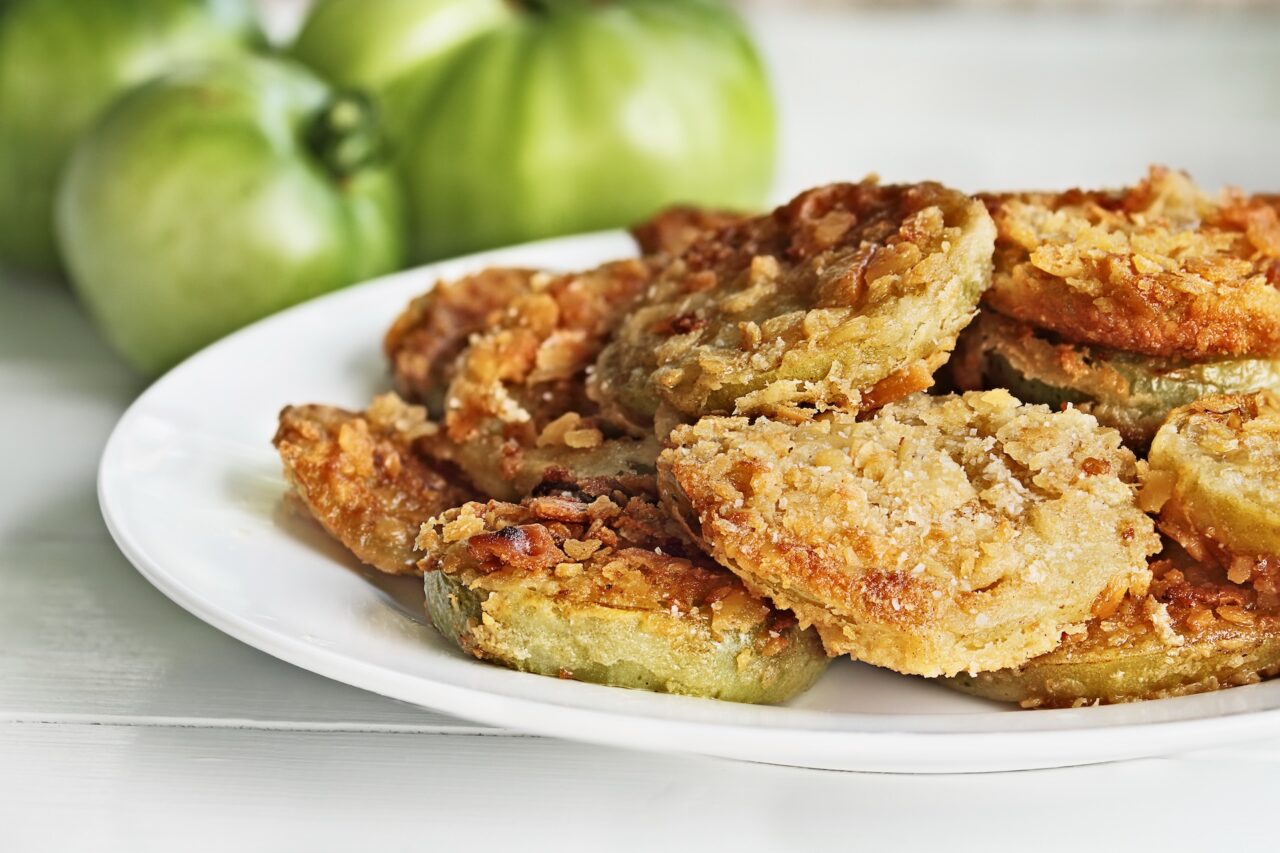 Plate of fried green tomatoes