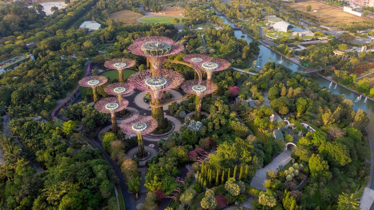 Aerial view of Gardens by the Bay, Singapore